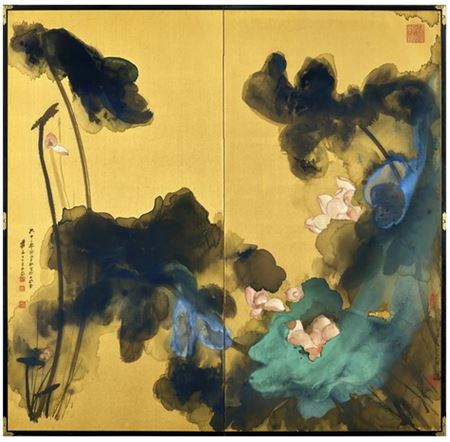 Pink Lotuses on Gold Screen, *estimate upon request by Daqian Zhang - Auction record, sale price, and art valuation. Compare with similar artists and explore comparable artworks.