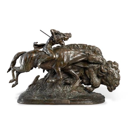 Pursuit of the King of the Herd by Alexander Phimister Proctor - Auction record, sale price, and art valuation. Compare with similar artists and explore comparable artworks.