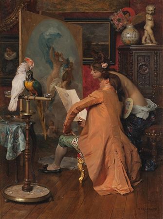 The Artist and His Model by Charles Bargue - Auction record, sale price, and art valuation. Compare with similar artists and explore comparable artworks.