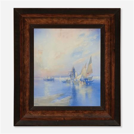Venetian Scene (Fine and Monumental marine scenic Vellum plaque) by Edward Diers - Auction record, sale price, and art valuation. Compare with similar artists and explore comparable artworks.