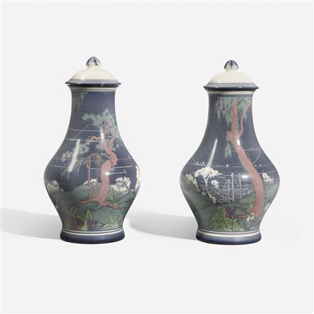 Rare Ivory Jewel Porcelain lidded urns, pair by Arthur Conant - Auction record, sale price, and art valuation. Compare with similar artists and explore comparable artworks.