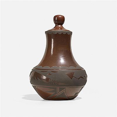 Sample artwork by Carmelita Dunlap (1925 - 1999), known for native american/indian, san ildefonso pottery - View similar artists and auction records