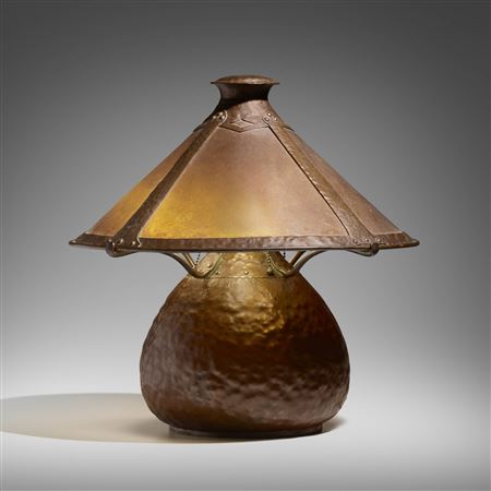 Rare and Early Warty table lamp by Dirk Van Erp - Auction record, sale price, and art valuation. Compare with similar artists and explore comparable artworks.