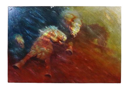 Racing horses. by David Langley - Auction record, sale price, and art valuation. Compare with similar artists and explore comparable artworks.