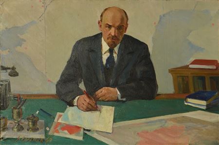 Lenin in the cabinet by V Sitnik - Auction record, sale price, and art valuation. Compare with similar artists and explore comparable artworks.