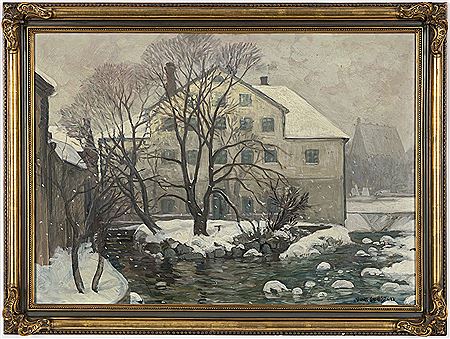 Winter View of Akademikvarnen from Dombron, Uppsala by Jonas Lindkvist - Auction record, sale price, and art valuation. Compare with similar artists and explore comparable artworks.