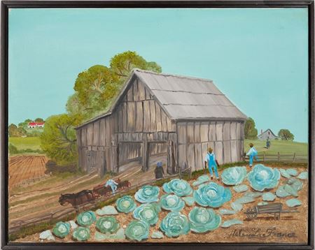 Cabbage Patch Near Barnyard by Helen Orr LaFrance - Auction record, sale price, and art valuation. Compare with similar artists and explore comparable artworks.