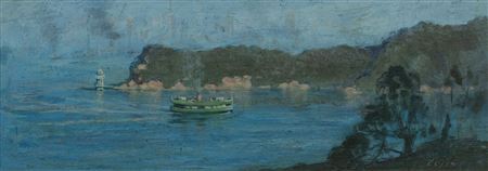 Bradleys Head Light and Ferry, from Mosman. by Dixon Copes - Auction record, sale price, and art valuation. Compare with similar artists and explore comparable artworks.