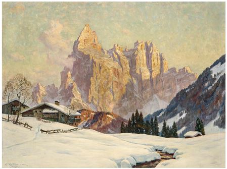Winterabend am Schlern (Dolomiten) by Erwin Kettemann - Auction record, sale price, and art valuation. Compare with similar artists and explore comparable artworks.