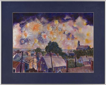 "Provincetown, 4th of July". by Brian Larkin - Auction record, sale price, and art valuation. Compare with similar artists and explore comparable artworks.