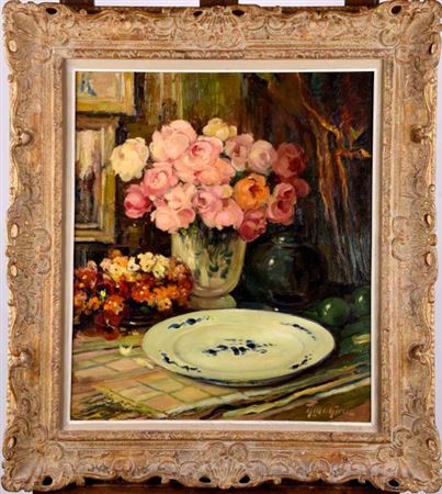 Still life with flowers by Andre Mahieu - Auction record, sale price, and art valuation. Compare with similar artists and explore comparable artworks.