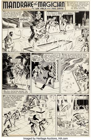 Phil Davis Mandrake the Magician Sunday Comic Strip Original Art dated 7-16-39 (King Features Syndicate, 1939) by Phil Davis - Auction record, sale price, and art valuation. Compare with similar artists and explore comparable artworks.