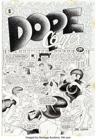 Jay Lynch Dope Comix #3 Cover Original Art (Kitchen Sink Press, 1981) by Jay Lynch - Auction record, sale price, and art valuation. Compare with similar artists and explore comparable artworks.