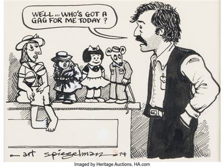 Sample artwork by Art Spiegelman (Born 1948), known for social message comic book art - View similar artists and auction records