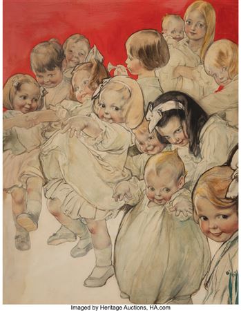 Sample artwork by Rose Cecil (Cecilia) O'Neill (1874 - 1944), known for illustration art, kewpie imagery, fine art painting - View similar artists and auction records