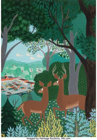 New Neighbors, The New Yorker magazine cover by Charles Martin - Auction record, sale price, and art valuation. Compare with similar artists and explore comparable artworks.