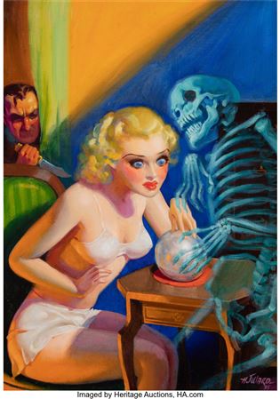 Death's Diary, Spicy Mystery Stories pulp magazine cover, May 1936 by Hugh Ward - Auction record, sale price, and art valuation. Compare with similar artists and explore comparable artworks.