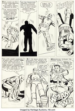 Don Heck Tales of Suspense #39 Iron Man Origin Story Page 8 Original Art (Marvel, 1963) by Don Heck - Auction record, sale price, and art valuation. Compare with similar artists and explore comparable artworks.