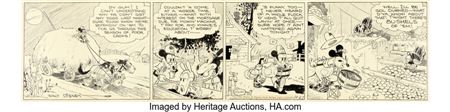 Floyd Gottfredson Mickey Mouse Daily Comic Strip Original Art dated 10-27-30 (King Features Syndicate, 1930) by Arthur Gottfredson - Auction record, sale price, and art valuation. Compare with similar artists and explore comparable artworks.
