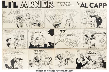 Al Capp and Frank Frazetta Li'l Abner Sunday Comic Strip Original Art dated 10-6-57 (United Feature Syndicate, 1957) by Al Capp - Auction record, sale price, and art valuation. Compare with similar artists and explore comparable artworks.