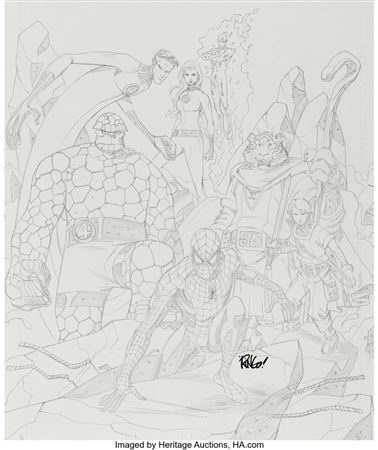Sample artwork by Mike Wieringo (1963 - 2007), known for comic illustration - View similar artists and auction records