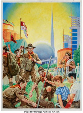 1939 World's Fair, Boys Life magazine cover by Monte Crews - Auction record, sale price, and art valuation. Compare with similar artists and explore comparable artworks.