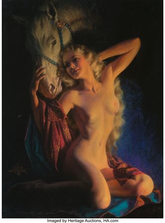 Sample artwork by Zoe Mozert (1907 - 1993), known for illustration-female figure, genre - View similar artists and auction records
