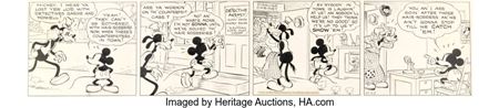 Floyd Gottfredson Mickey Mouse Daily Comic Strip Original Art dated 11-27-33 (Disney, 1933) by Arthur Gottfredson - Auction record, sale price, and art valuation. Compare with similar artists and explore comparable artworks.
