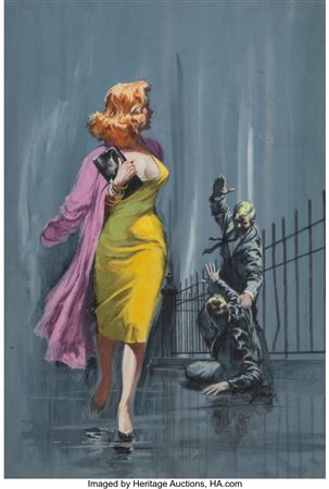 Sample artwork by Harry Schaare (1922 - 2008), known for pulp magazine illustration - View similar artists and auction records