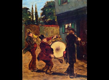 Humorous depictions of village musicians, timpanists and trumpeters on the village square; rain consisting of clarinet player, timpanist and trumpeter by Rudolf Hesse - Auction record, sale price, and art valuation. Compare with similar artists and explore comparable artworks.
