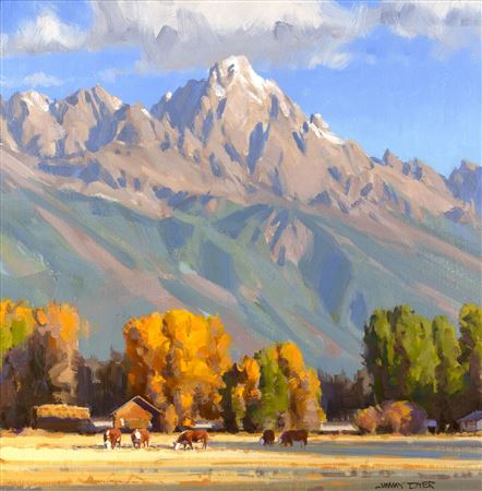 Sample artwork by Jimmy Dyer (Born 1956), known for buildings, luminous landscape and floral painting, illustration - View similar artists and auction records