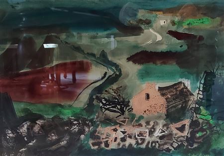 Garn Fawr, The Road To The South by John Piper - Auction record, sale price, and art valuation. Compare with similar artists and explore comparable artworks.