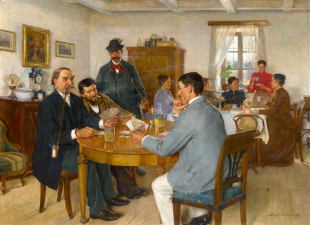 Sample artwork by Sandor Alexander Bihari (1855 - 1906), known for deprative pattern drawing, painting, photography retouching - View similar artists and auction records
