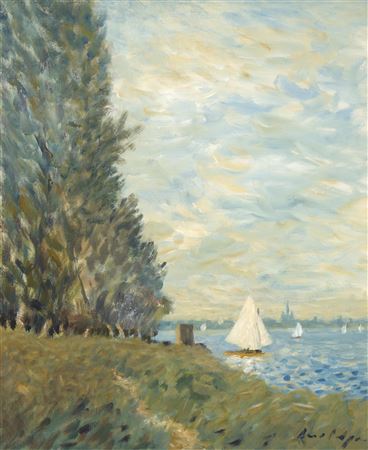 Lake Constantce by William Rutledge - Auction record, sale price, and art valuation. Compare with similar artists and explore comparable artworks.