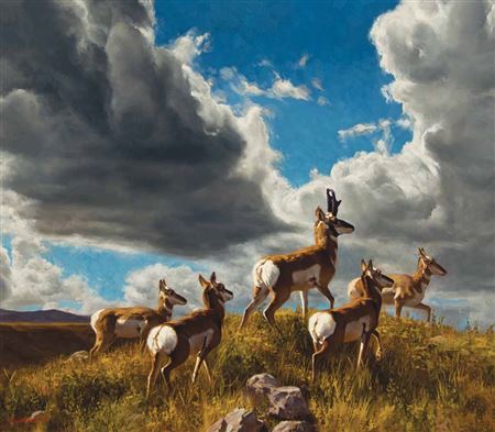 Big Sky Parade by Dustin Van Wechel - Auction record, sale price, and art valuation. Compare with similar artists and explore comparable artworks.