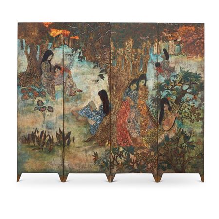 Sample artwork by Van Ha Tran (1911 - 1974), known for lacquer painting - View similar artists and auction records