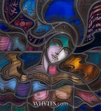 Sample artwork by George William Walsh (Born 1939), known for stained glass, mixed media painting - View similar artists and auction records