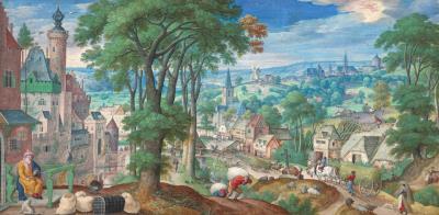 Landscape with the parable of the rich man by Hans Bol - Auction record, sale price, and art valuation. Compare with similar artists and explore comparable artworks.
