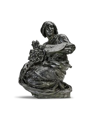 A patinated bronze allegorical figure emblematic of the arts by Alfred Drury - Auction record, sale price, and art valuation. Compare with similar artists and explore comparable artworks.