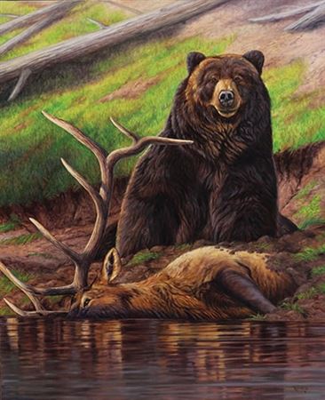 Sample artwork by Cliff Rossberg (Born 1972), known for wildlife painting - View similar artists and auction records