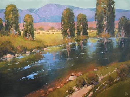 "Summer at James Creek, Montana" by David Mayer - Auction record, sale price, and art valuation. Compare with similar artists and explore comparable artworks.
