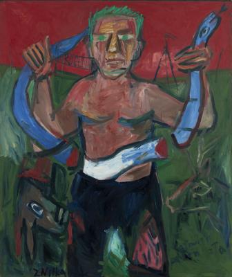 Sample artwork by Zdzislaw Nitka (Born 1962), known for german expressionism, die brücke group, neue wilde movement, raw and vivid paintings with animal motifs - View similar artists and auction records