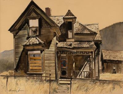 Old House by Frederic James - Auction record, sale price, and art valuation. Compare with similar artists and explore comparable artworks.