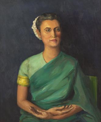 Portrait of I. Gandhi by Arrah Gaul - Auction record, sale price, and art valuation. Compare with similar artists and explore comparable artworks.