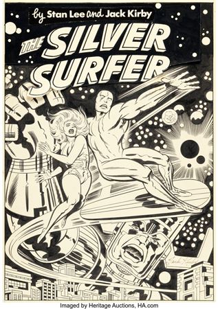 Jack Kirby and Mike Royer The Silver Surfer Graphic Novel Cover Original Art (Marvel/Simon and Schuster, 1978) by Jack Kirby - Auction record, sale price, and art valuation. Compare with similar artists and explore comparable artworks.
