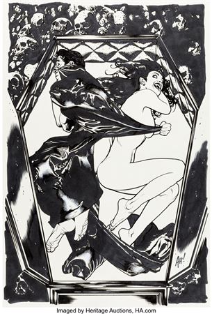 Adam Hughes Vampirella Dracula: Unholy Variant Cover Original Art (Dynamite Entertainment, 2021) by Adam Hughes - Auction record, sale price, and art valuation. Compare with similar artists and explore comparable artworks.