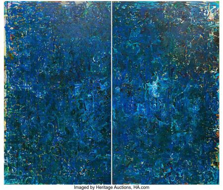 Cobalt Blue IV (diptych) by Roger Herman - Auction record, sale price, and art valuation. Compare with similar artists and explore comparable artworks.