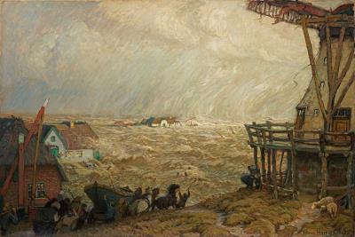 Storm surge on Sylt, November 6, 1911 by Hans Hartig - Auction record, sale price, and art valuation. Compare with similar artists and explore comparable artworks.
