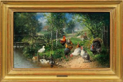 Fowl on the Shore by Julius Scheuerer - Auction record, sale price, and art valuation. Compare with similar artists and explore comparable artworks.