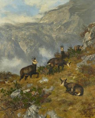 Chamois in the high mountains by Josef Schmitzberger - Auction record, sale price, and art valuation. Compare with similar artists and explore comparable artworks.